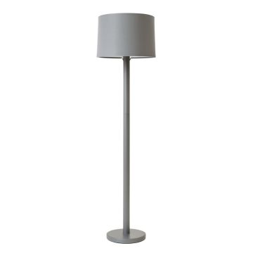 Olive Canyon Floor Lamp With A Plain Fabric Shade - Gray
