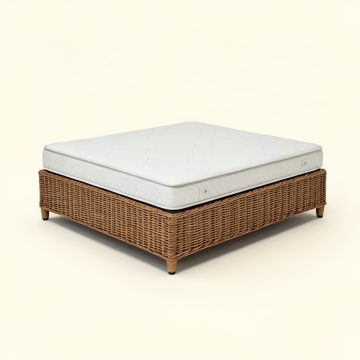 Wicker Daybed With Mattress (synthetic illustration; no displayed measurements)