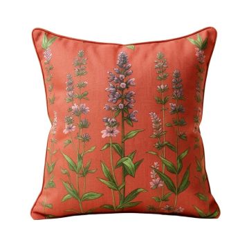 Bee Balm And Bees Out Throw Pillow (synthetic illustration; no displayed measurements)