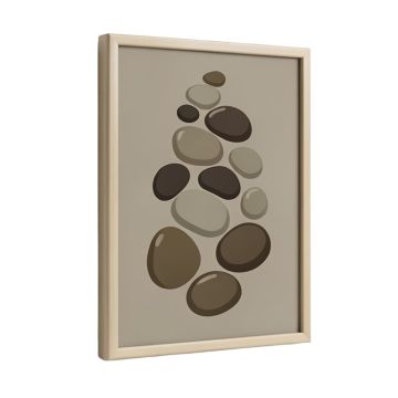 Khaki Skipping Stones Graphic Art On Plaque