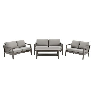Alumita Patio 3 Piece Seating Group With Cushions