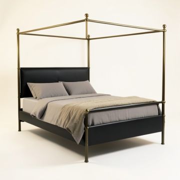 Bianaca Queen Low Profile Four Poster Bed (synthetic illustration; no displayed measurements)