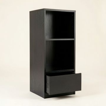 Ash Branch Narrow Cubby Tower - Black (synthetic illustration; no displayed measurements)