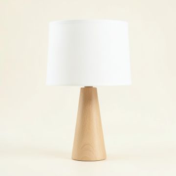Cove Bridge Table Lamp With A Plain Fabric Shade - White (synthetic illustration; no displayed measurements)