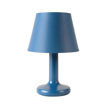 Brook Crest Table Lamp With A Plain Fabric Shade - Blue
