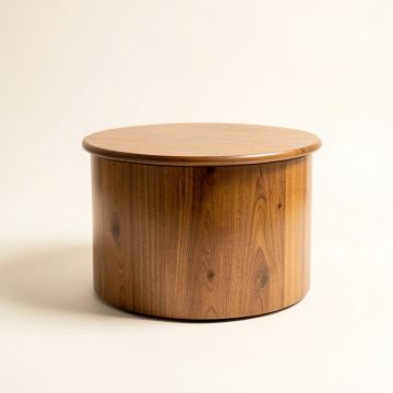 Solid Wood Drum Coffee Table (synthetic illustration; no displayed measurements)