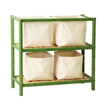 Ash Dale Laundry Sorting Station With Plain Removable Bags - Green