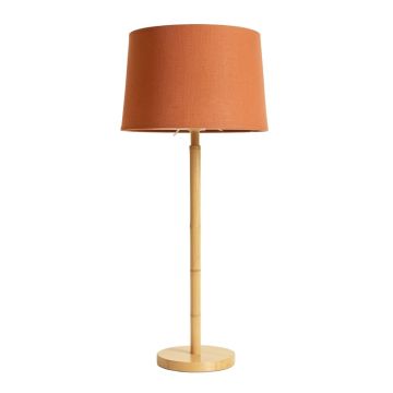 Rowan Brook Floor Lamp With A Plain Fabric Shade - Terracotta