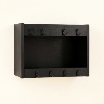 Sage Bluff Wall-Mounted Entryway Organizer Shelf - Black (synthetic illustration; no displayed measurements)