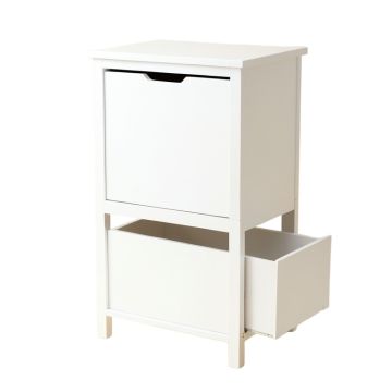 Ridge Bluff Freestanding Pull-Out Hamper Cabinet - White