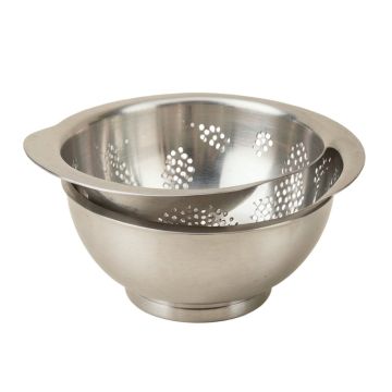Basic Essentials 2 Piece Stainless Steel Colander Set