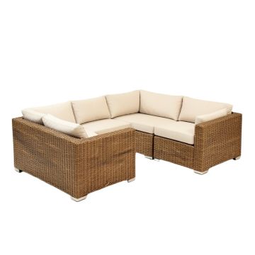 Merlyn 6 Piece Rattan Sectional Seating Group With Cushions