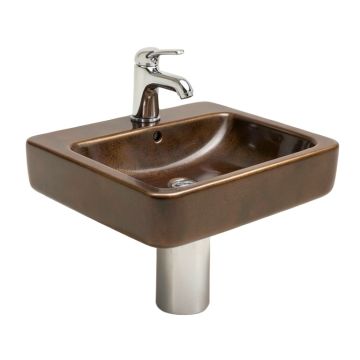 Vitreous China Rectangular Vessel Bathroom Sink With Faucet And Overflow
