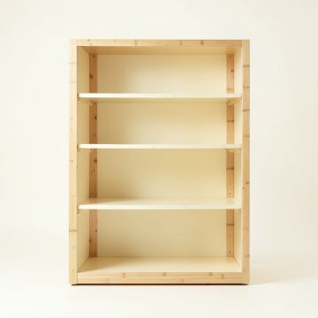 Flint Crest Freestanding Bookcase - Cream (synthetic illustration; no displayed measurements)