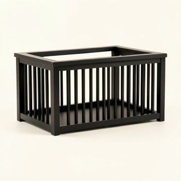 Willow Bridge Empty Furniture-Style Pet Crate - Black (synthetic illustration; no displayed measurements)