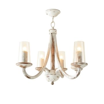 Ocampo Candle Style Drum Chandelier With Wood Accents