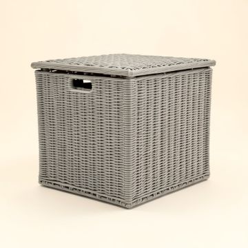 Vidaxl Garden Storage Box Light Gray 59.1 '' X19.7 '' X23.6 '' Poly Rattan (synthetic illustration; no displayed measurements)