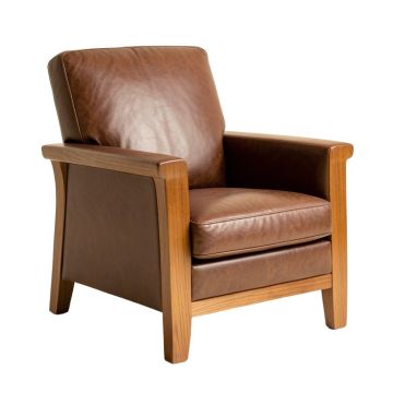 Aigars 49 '' Wide Top Grain Leather Armchair