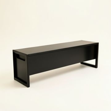Spruce Canyon Narrow Outdoor Storage Bench - Black (synthetic illustration; no displayed measurements)