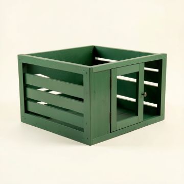 Elm Brook Empty Furniture-Style Pet Crate - Green (synthetic illustration; no displayed measurements)