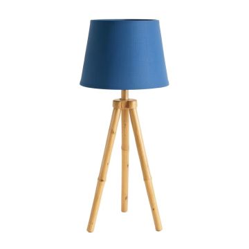 Hazel Bend Floor Lamp With A Plain Fabric Shade - Blue