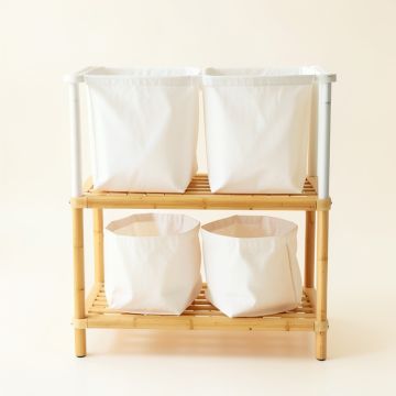 Cliff Crest Laundry Sorting Station With Plain Removable Bags - White (synthetic illustration; no displayed measurements)