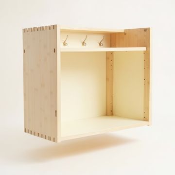Linden Bluff Empty Mug-Storage Cabinet Insert - Cream (synthetic illustration; no displayed measurements)