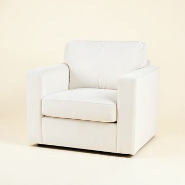 Birch Falls Upholstered Armchair - White (synthetic illustration; no displayed measurements)