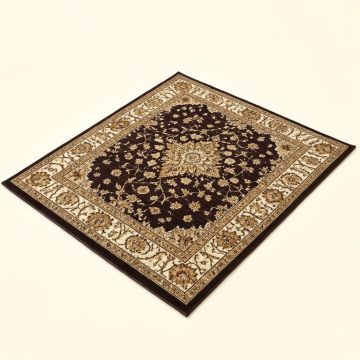 Runner Janis Damask Power Loom Dark Brown/Cream/Tan/Caramel Brown Rug (synthetic illustration; no displayed measurements)