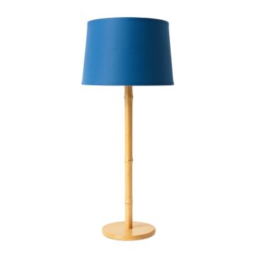Holly Bridge Floor Lamp With A Plain Fabric Shade - Blue