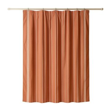 Elm Canyon Shower Curtain Hanging Flat From A Plain Rod - Terracotta