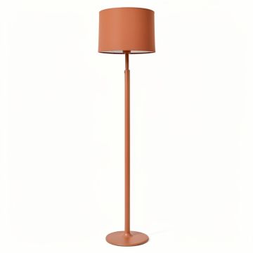 Rowan Dale Floor Lamp With A Plain Fabric Shade - Terracotta (synthetic illustration; no displayed measurements)
