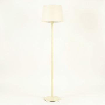 Pine Bend Floor Lamp With A Plain Fabric Shade - Cream (synthetic illustration; no displayed measurements)