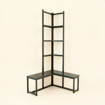 Corner Hall Tree With Bench And Shoe Storage (synthetic illustration; no displayed measurements)