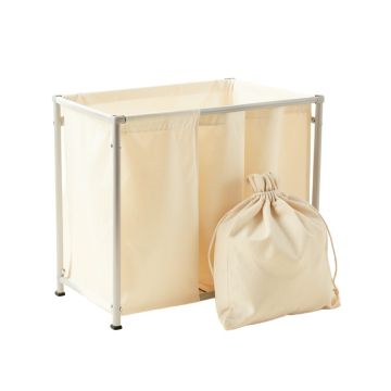 Meadow Bluff Laundry Sorting Station With Plain Removable Bags - Ivory