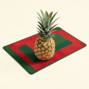 Pineapple On Stripes Kitchen Mat (synthetic illustration; no displayed measurements)