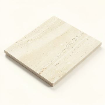 Rustic Tumbled 4 '' X 4 '' Travertine Field Tile In Ivory (synthetic illustration; no displayed measurements)
