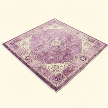 Aimes Power Loom Plum/Purple/Ivory Rug (synthetic illustration; no displayed measurements)