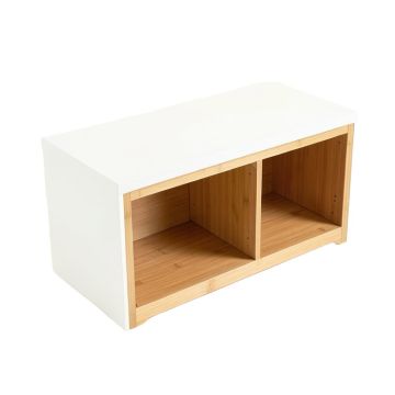 Willow Branch Shoe Storage Bench - White