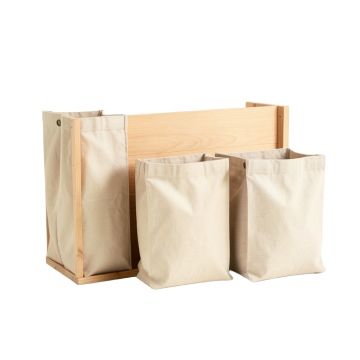 Laurel Bridge Laundry Sorting Station With Plain Removable Bags - Beige