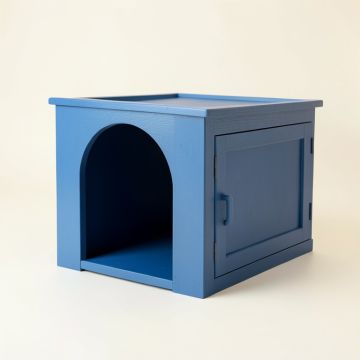 Maple Falls Empty Furniture-Style Litter Enclosure - Blue (synthetic illustration; no displayed measurements)
