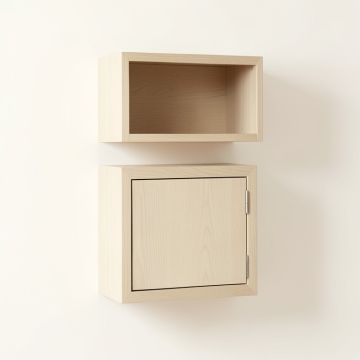 Slate Dell Wall-Mounted Entry Cabinet - Beige (synthetic illustration; no displayed measurements)