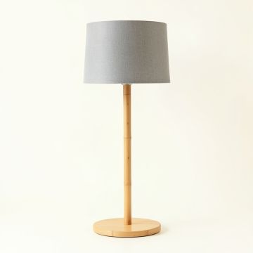 Linden Arc Floor Lamp With A Plain Fabric Shade - Gray (synthetic illustration; no displayed measurements)