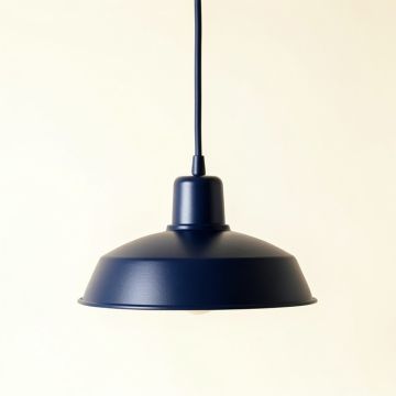 Elm Bluff Pendant Light Suspended From One Plain Cable - Navy (synthetic illustration; no displayed measurements)