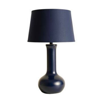 Cedar Brook Table Lamp With A Plain Fabric Shade - Navy