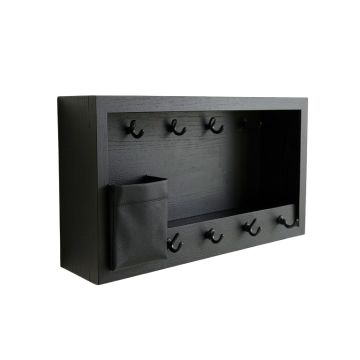 Maple Dale Wall-Mounted Entryway Organizer Shelf - Black