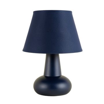 Stone Canyon Table Lamp With A Plain Fabric Shade - Navy