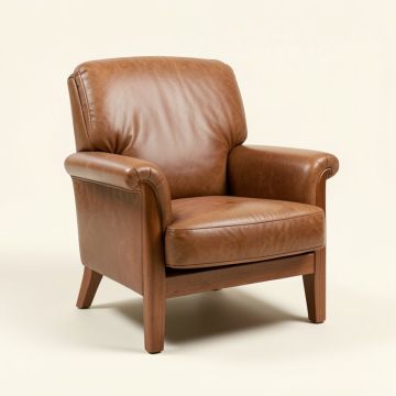 Jossi 36 '' Wide Top Grain Leather Club Chair (synthetic illustration; no displayed measurements)