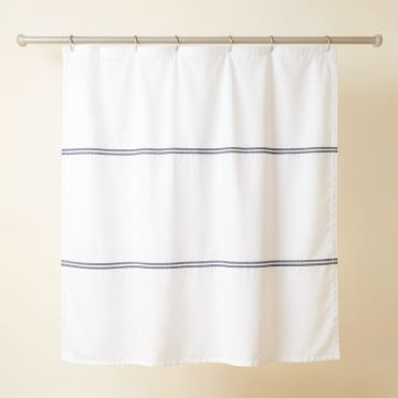 Field Canyon Shower Curtain Hanging Flat From A Plain Rod - White (synthetic illustration; no displayed measurements)