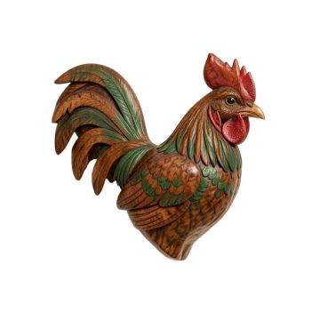 Ghanaian Rooster Artisan Crafted Bird Theme Original Mask Wall Décor